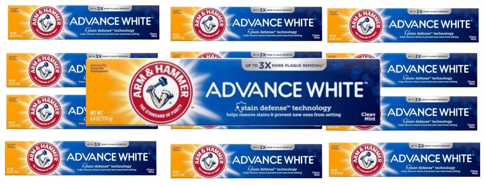 Arm & Hammer White Extreme Whitening Advance Toothpaste Stain Defense, 6 Oz - 12 Pack
