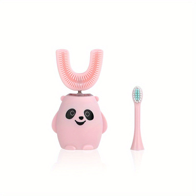 Cute Cartoon U-Shaped Electric Toothbrush - Perfect for Kids 3-12 Years Old - Soft Bristles & Sonic Vibrations for a Thorough Clean!