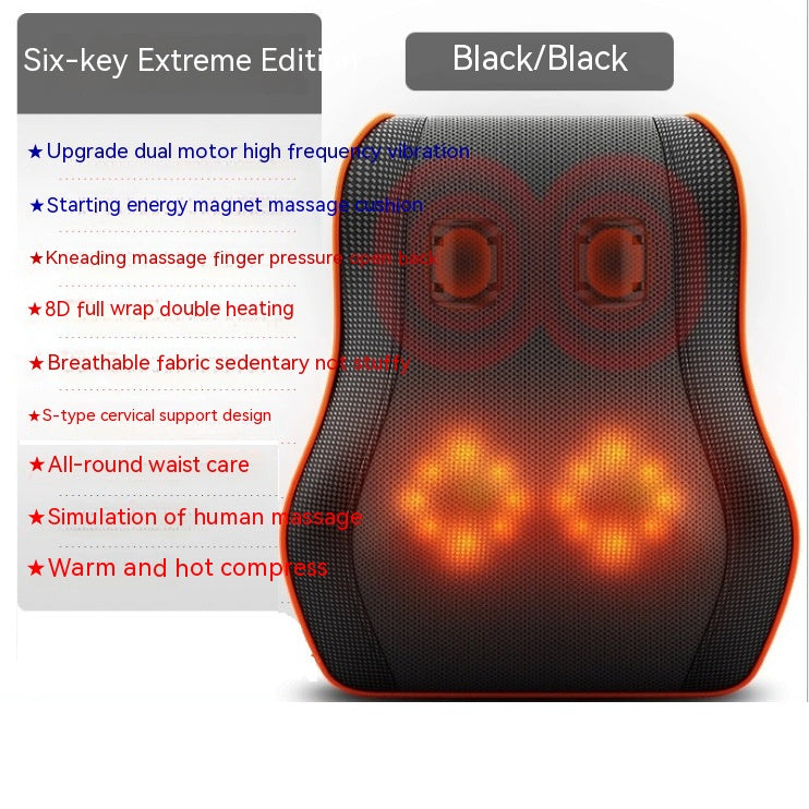 Back Massager with Heat, Massagers for Neck and Back, 3D Kneading Massage Pillow for Back, Neck, Shoulder, Leg Pain Relief, Gifts for Men Women Mom Dad, Stress Relax at Home Office and Car