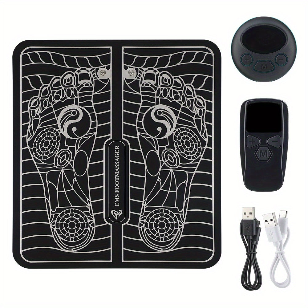 EMS Foot Massager Pad Portable Foldable Massage Mat Pulse Muscle Stimulation Improve Blood Circulation Relief Pain Relax Feet