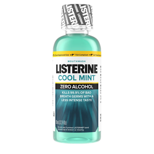 Listerine® Zero® Mouthwash, Clean Mint Flavor, 3.2 oz Bottle