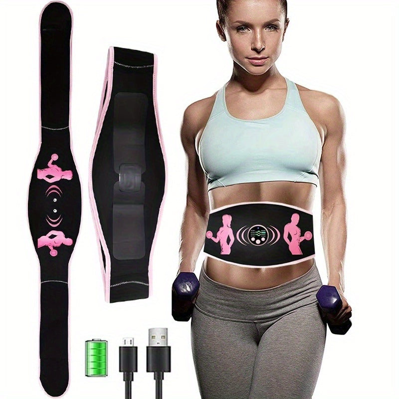 EMS Muscle Stimulation Abs Abdominal Belt Trainer Stimulator Massage Fitness Slimming Massager Belly Weight Loss Body （usb Cable Color Is Random）