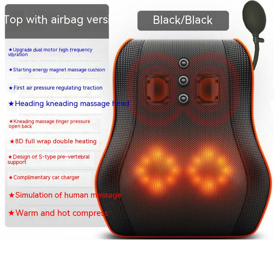 Back Massager with Heat, Massagers for Neck and Back, 3D Kneading Massage Pillow for Back, Neck, Shoulder, Leg Pain Relief, Gifts for Men Women Mom Dad, Stress Relax at Home Office and Car
