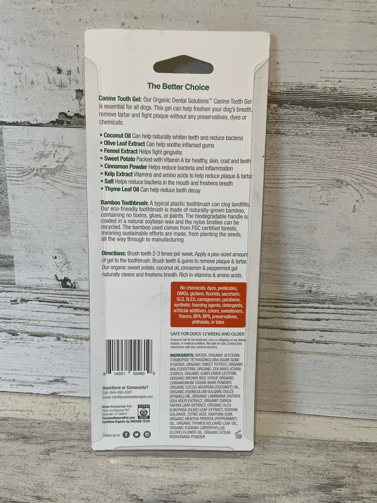 Organic Dental Solutions Canine Tooth Gel & Bamboo Toothbrush