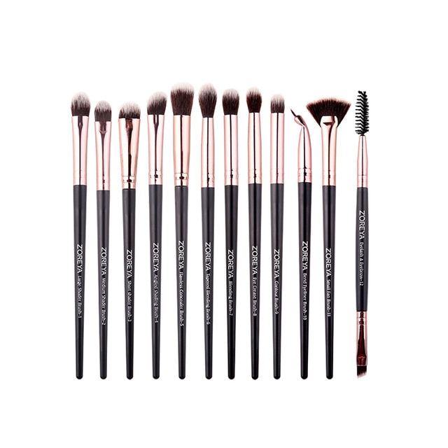 ZOREYA Black Makeup Brushes Set Eye Face Cosmetic Foundation Powder Blush
